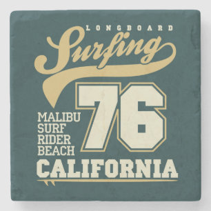 Posavasos De Piedra Surfing de Longboard California 76
