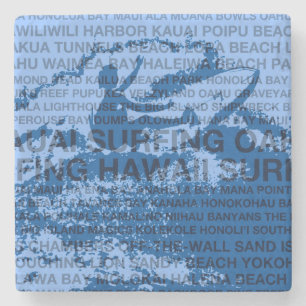 Posavasos De Piedra Surfing Hawaii Cutback Hawaii Bar Coaster