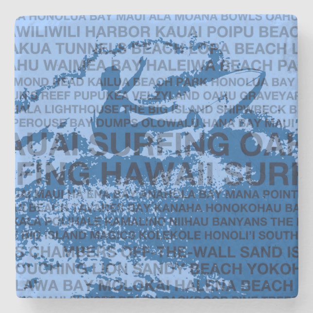 Posavasos De Piedra Surfing Hawaii Cutback Hawaii Bar Coaster (Anverso)