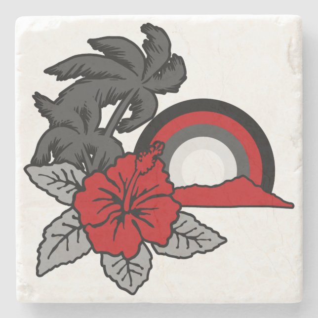 Posavasos De Piedra Surfing Safari Hawaii Island Tiki Bar Coasters (Anverso)