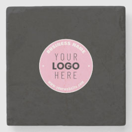Posavasos De Piedra Sustitución sencilla de logotipos y texto editable