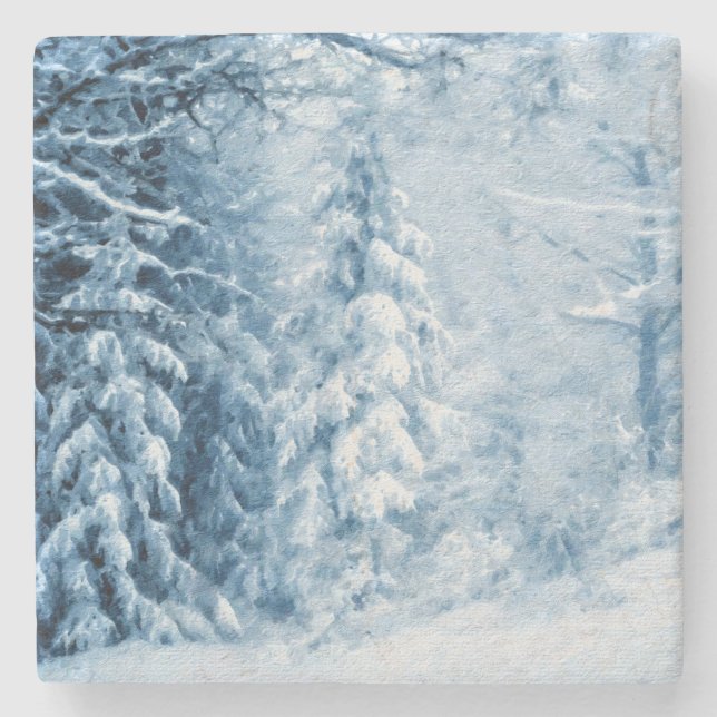 Posavasos De Piedra Susurros de invierno (Anverso)