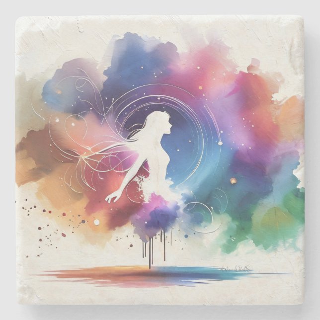 Posavasos De Piedra Susurros de un alma arco iris (Anverso)