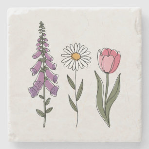 Posavasos De Piedra Sutil Anti-Trump - Tulipán de Margarita Foxglove I