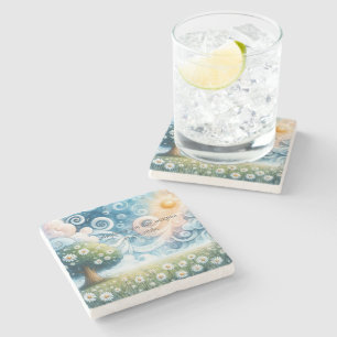 Posavasos De Piedra Swirling Skies / Daisies y Cita
