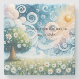 Posavasos De Piedra Swirling Skies / Daisies y Cita