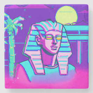 Posavasos De Piedra Synthwave Pharaoh
