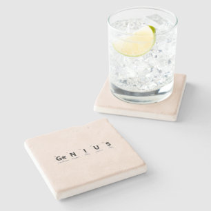 Posavasos De Piedra Tabla Periódica 'Genio' - Beige Blush Suave