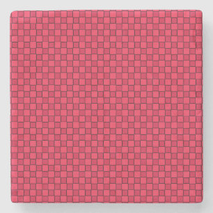 Posavasos De Piedra Tablero de ajedrez rojo negro