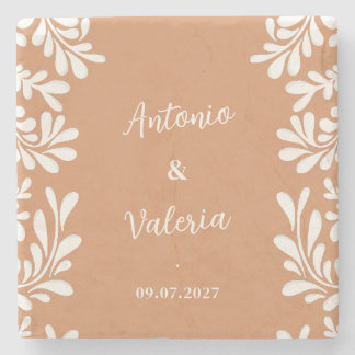 Posavasos De Piedra Talavera Personalizado Bodas Mexicanas Baldosas de
