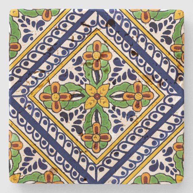 Posavasos De Piedra Talavera Tile (Anverso)