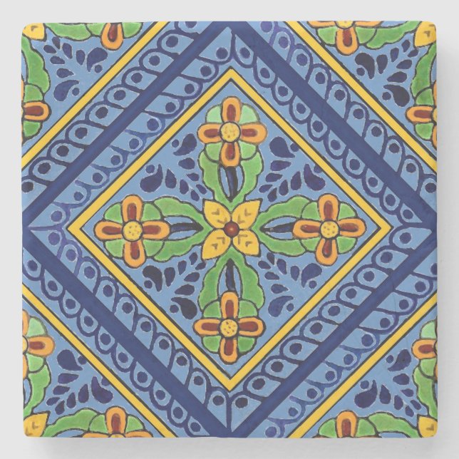 Posavasos De Piedra Talavera Tile (Anverso)