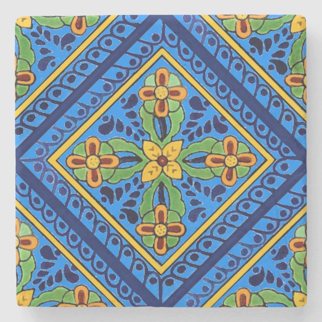 Posavasos De Piedra Talavera Tile (Anverso)
