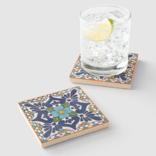 Posavasos De Piedra Talavera Tile Stone Coaster