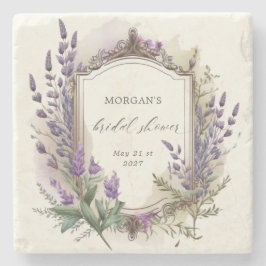 Posavasos De Piedra Taller de boda de acuarela lavanda regia