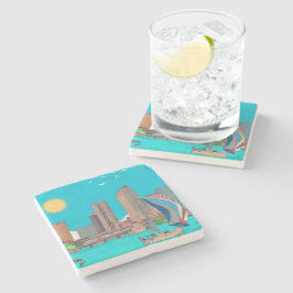Posavasos De Piedra Tampa Skyline Florida Estados Unidos