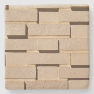 Posavasos De Piedra Tan Cream Brick Wall Square