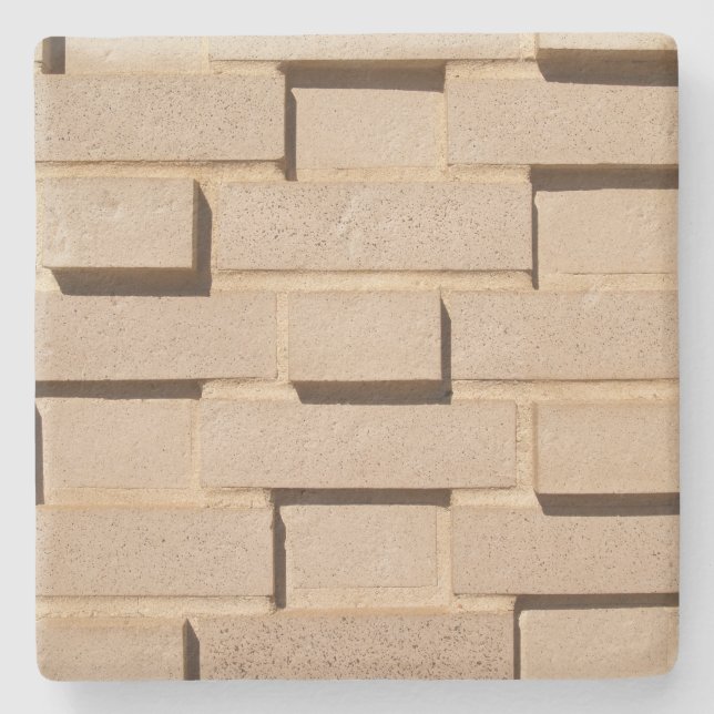 Posavasos De Piedra Tan Cream Brick Wall Square (Anverso)