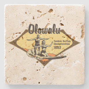 Posavasos De Piedra Tandem Surfing Hawai Tiki Bar Coasters