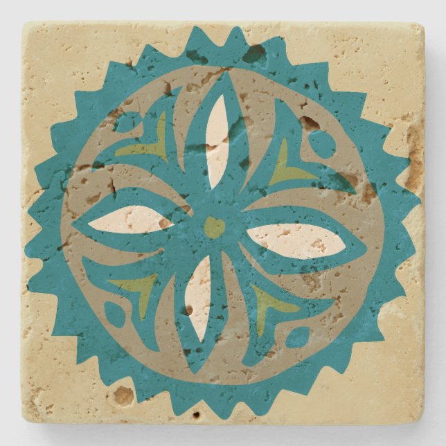 Posavasos De Piedra Tapa tropical hawaiana Kalakaua KL303 (Anverso)