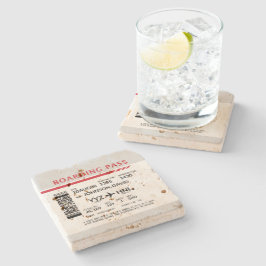 Posavasos De Piedra Tarjeta de embarque - Gris