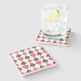 Posavasos De Piedra Tarjeta de reproducción negra/blanca/roja Todos lo