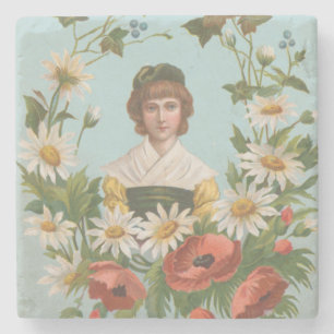 Posavasos De Piedra Tarjeta de San Valentín alemana retro kitsch, 1884