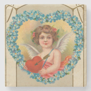 Posavasos De Piedra Tarjeta del Día de San Valentín antigua, Stecher L