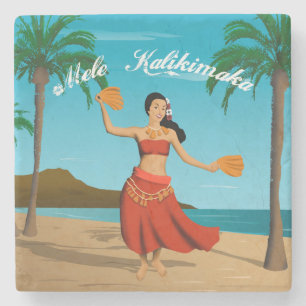 Posavasos De Piedra Tarjeta postal hawaiana Mele Kalikimaka
