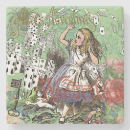 Posavasos De Piedra tarjetas de aventura de alice en el país de las ma