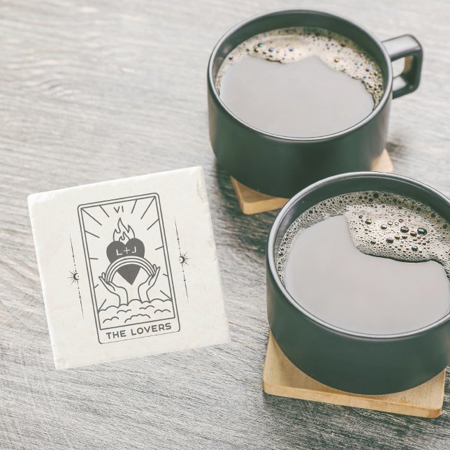 Posavasos De Piedra Tarot Cards | Ducha de novia | BODA | B+W moderno (Subido por el creador)