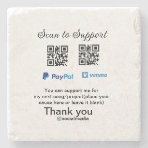 Posavasos De Piedra tarro de propinas virtual código q r donación de d