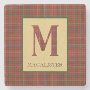 Posavasos De Piedra Tartan MacAlister Monograma M 