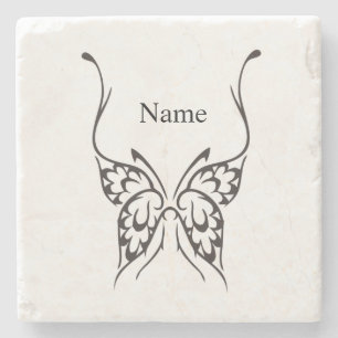 Posavasos De Piedra Tatuaje de mariposa estilizada Thunder_Cove