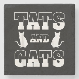 Posavasos De Piedra Tatuajes Y Gatos Animales Amante Regalo Tatuador I
