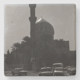 Posavasos De Piedra Taxis de la mezquita de Bagdad en el Iraq de la an