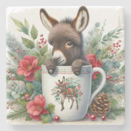 Posavasos De Piedra Taza de Navidad Burro