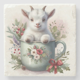Posavasos De Piedra Taza de Navidad Cabra