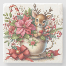 Posavasos De Piedra Taza de Navidad Reno 4