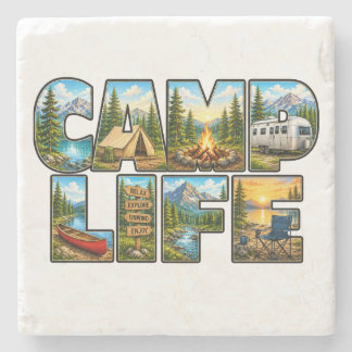 Posavasos De Piedra Taza de vida de campamento