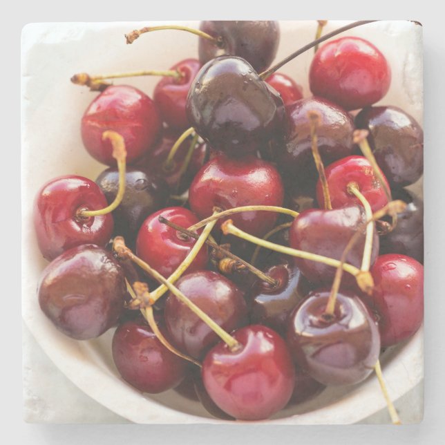 Posavasos De Piedra tazón de cerezas (Anverso)