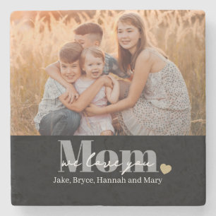 Posavasos De Piedra Te Amamos Mamá Regalo de Foto