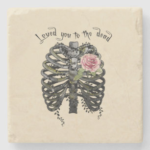 Posavasos De Piedra Te amé a los muertos   Jaula de costillas florales