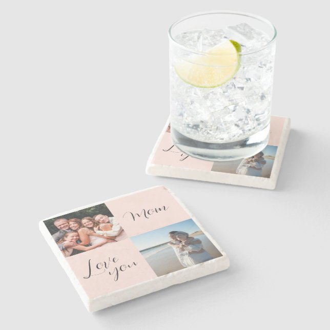 Posavasos De Piedra "Te amo, mamá" regalo fotográfico sentimental para