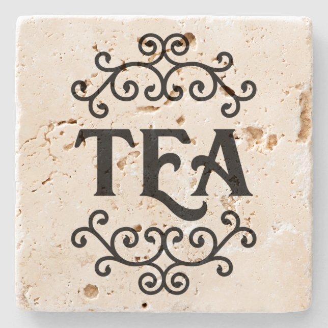 Posavasos De Piedra Té con escayola de piedra (Anverso)