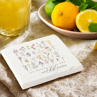 Posavasos De Piedra Te Perteneces Entre las Flores Silvestres