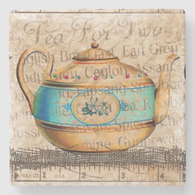 Posavasos De Piedra Té Pot antiguo (Anverso)