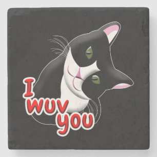Posavasos De Piedra Te quiero gato