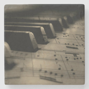 Posavasos De Piedra Teclas de piano de música antigua