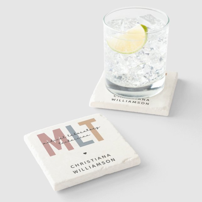 Posavasos De Piedra Técnico de Laboratorio Médico de MLT Personalizado (Lateral)